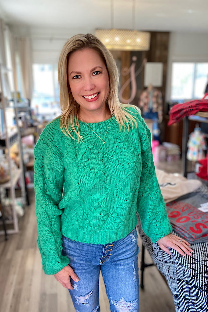 Monica Green Chunky Knit Sweater
