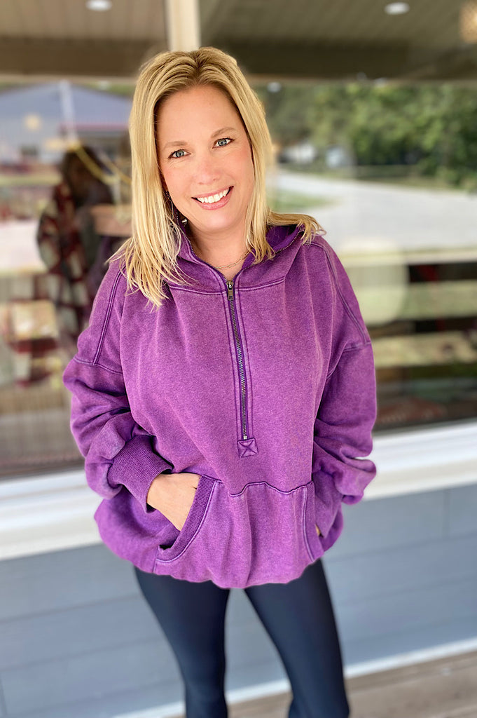 Kassie Half Zip Cozy Hoodie {3 colors}