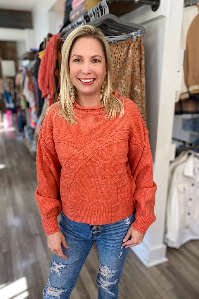 Sola Paprika Blend Cable Design Sweater