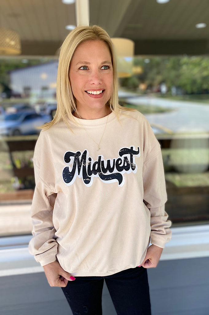 Midwest Ivory Corded Crew