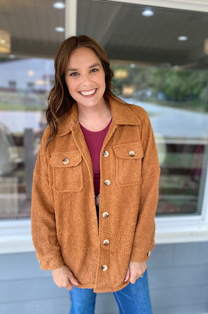 Teddy Butterscotch Sherpa Shacket