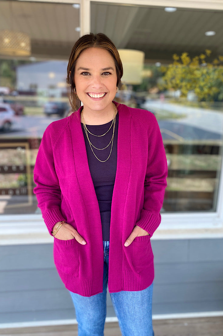 Magenta cardigan best sale