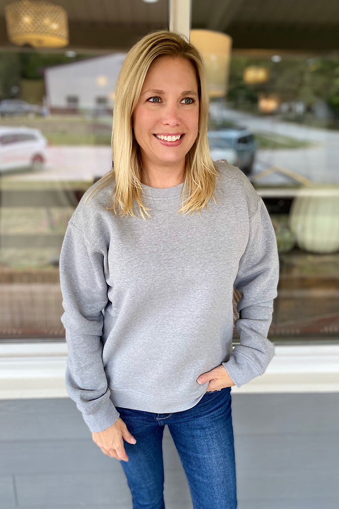 Kamryn Coziest Grey Fleece Sweatshirt