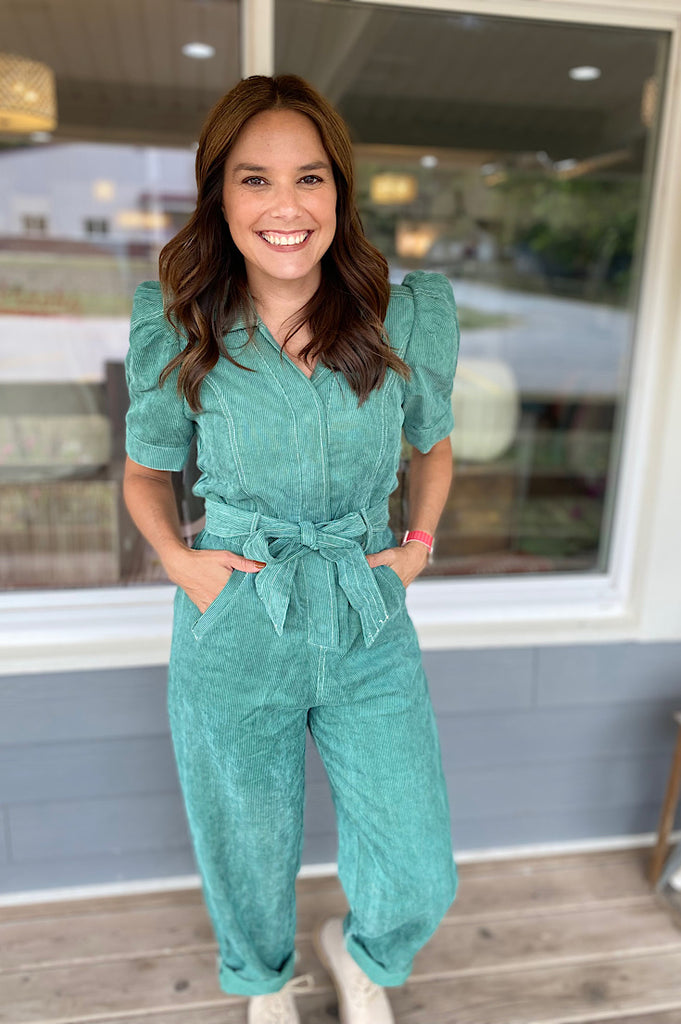 Dixon Emerald Corduroy Jumpsuit