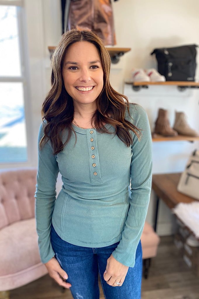 Tallie Mini Button Henley Top {2 colors}