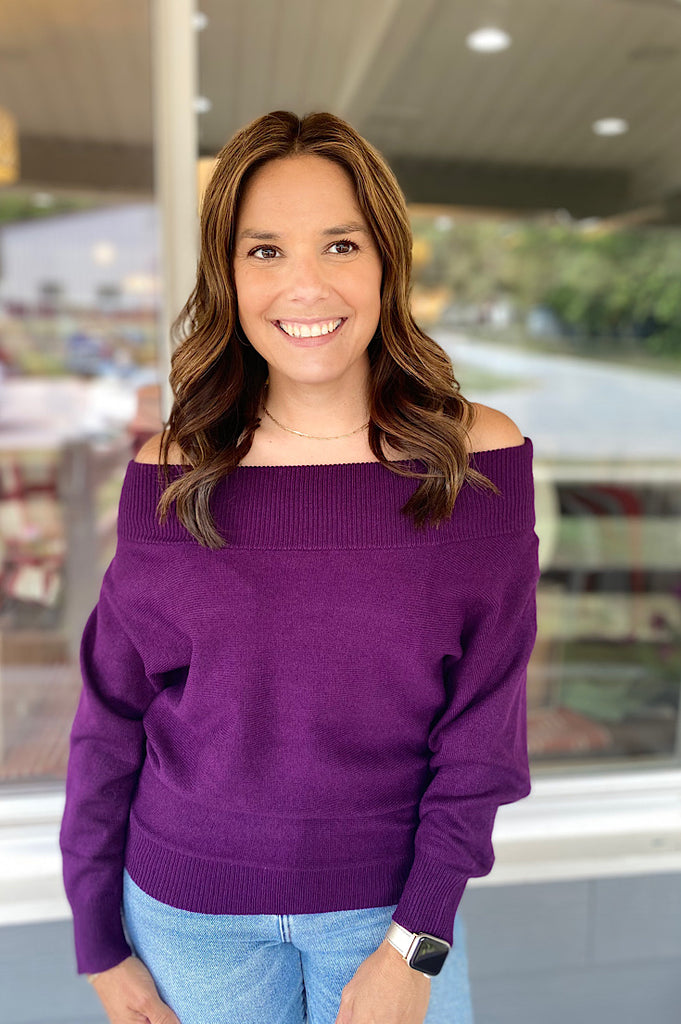 Aspen Mini Ribbed Dolman Boat Neck Sweater {2 colors}