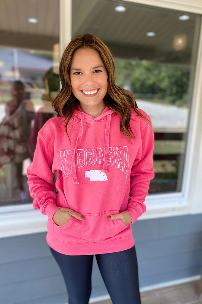 Vintage Pink Nebraska Arch Hoodie