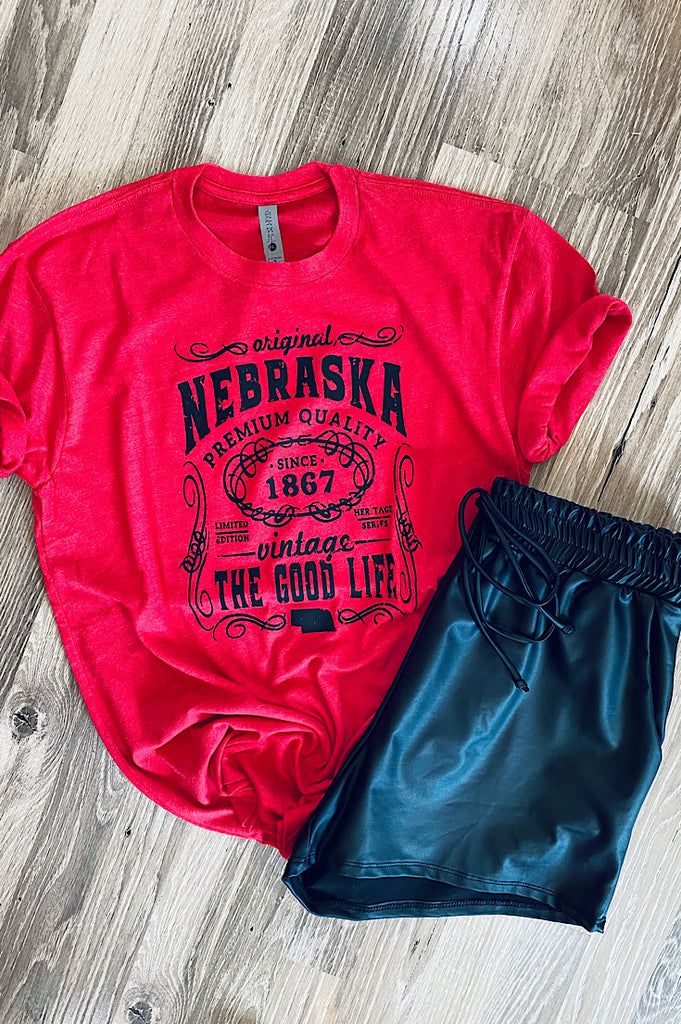 Nebraska Vintage Good Life Label Tee
