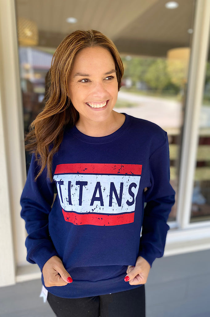 Titans Block Banner Navy Sweatshirt