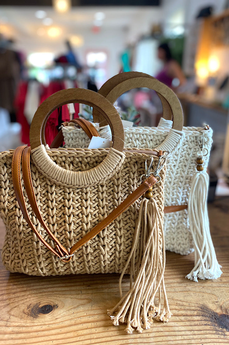 Crochet basket bag deals