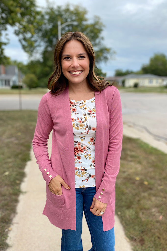 Keelyn Mauve Frost Super Soft Cardi