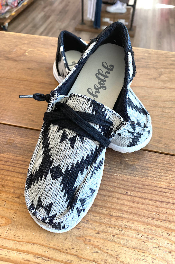 Havyn Black Aztec Slip On Sneakers