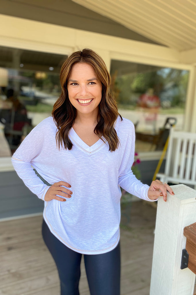 Kody Oversized V-neck Ribbed Dolman