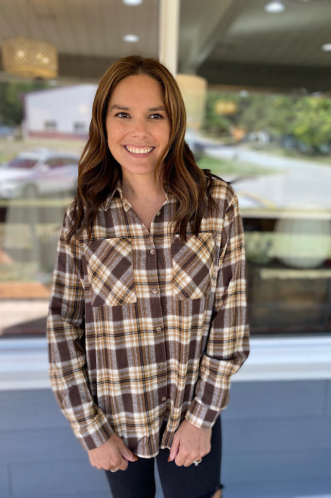 Kyran Shades of Brown Plaid Flannel