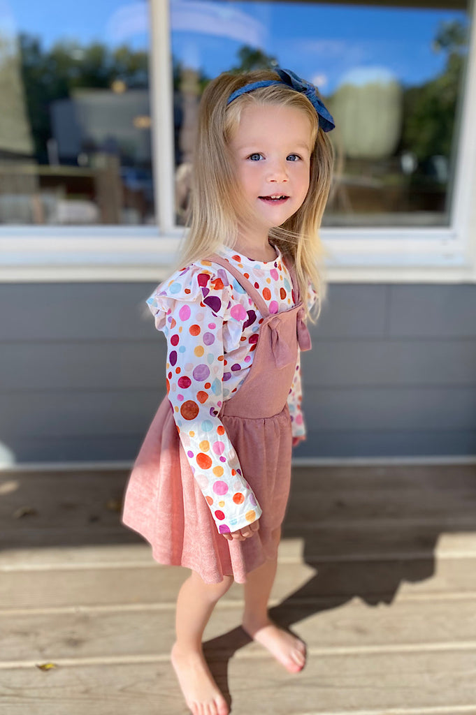 Maddy Polka Dot Ruffle Toddler Tee
