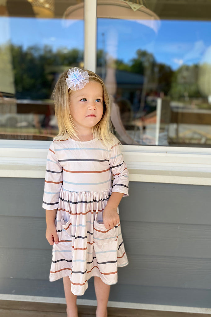 Addie Fall Stripes Pocket Twirl Dress