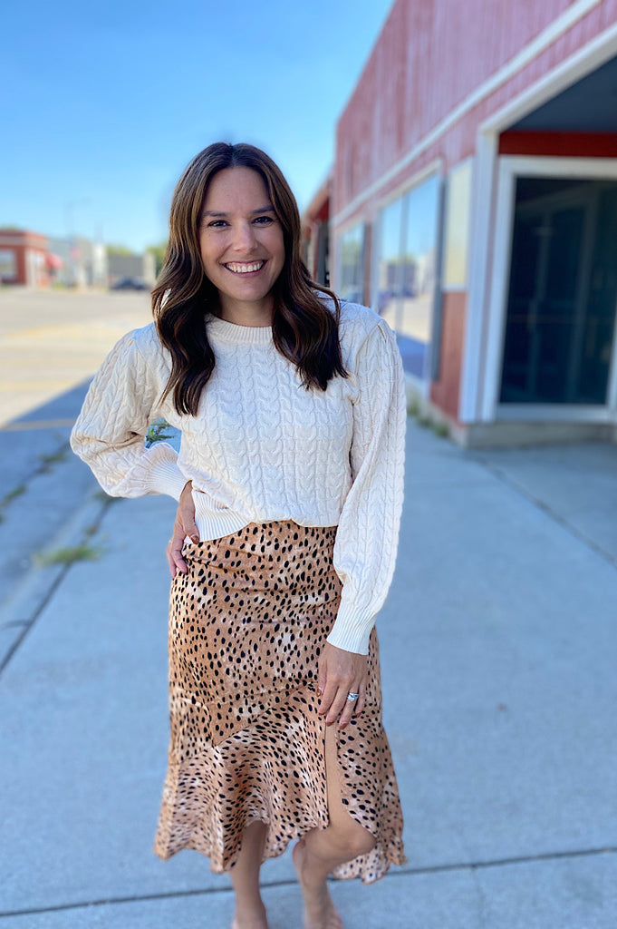 Kensi Leopard Asymmetrical Wrap Skirt