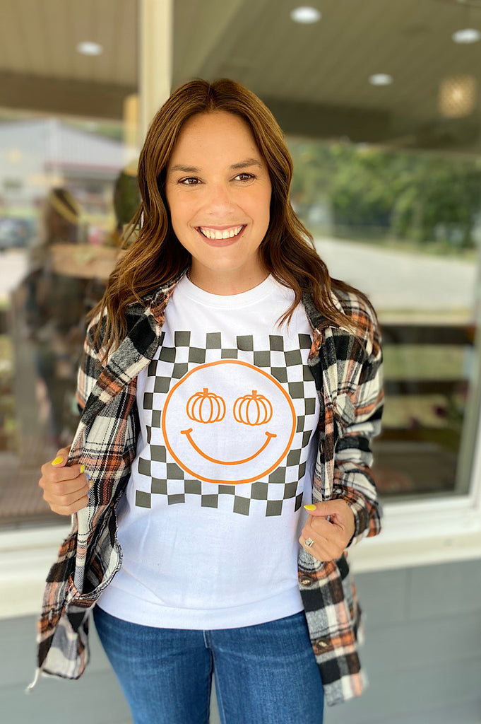 Salem Black and Orange Plaid Shacket
