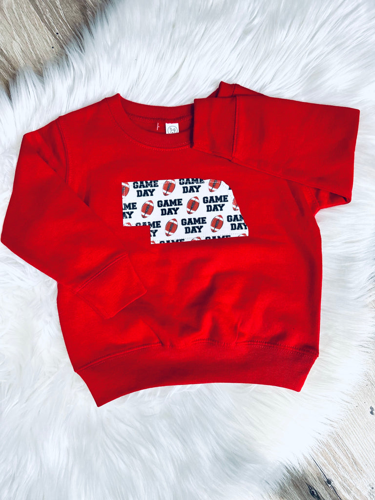 Kids Red Game Day Nebraska Sweatshirt
