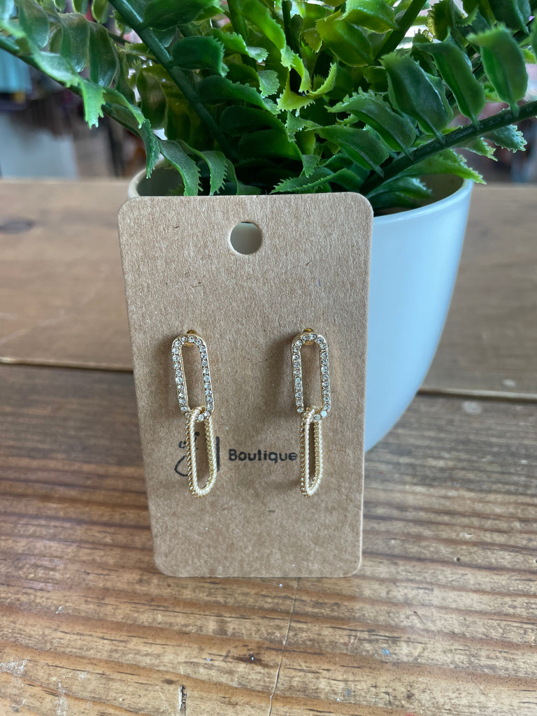 Chain Link Rhinestone Earrings