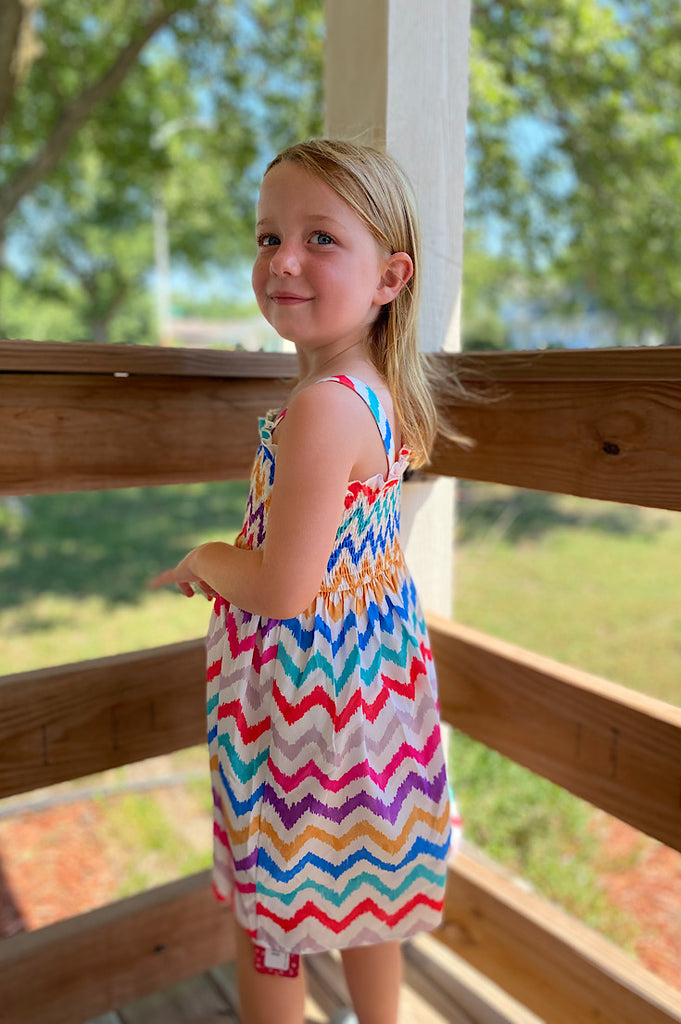 Kylee Rainbow Chevron Toddler Dress