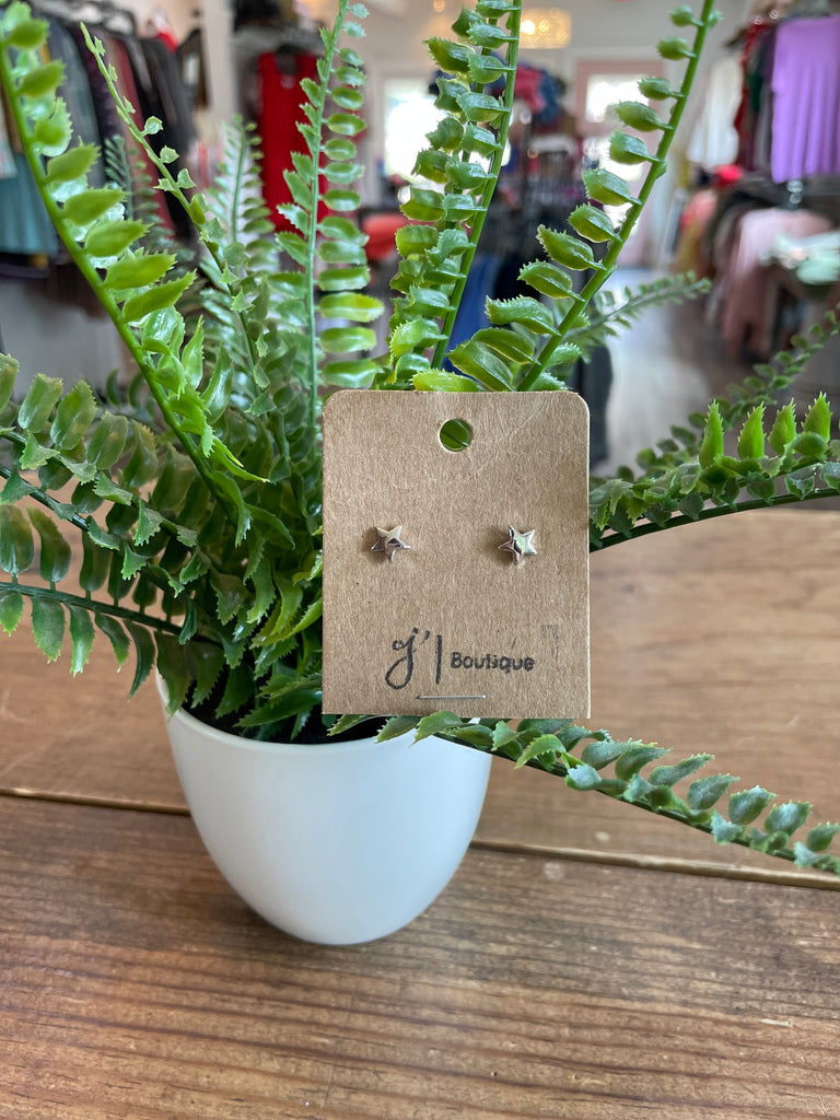 Dainty Silver Star Post Earrings