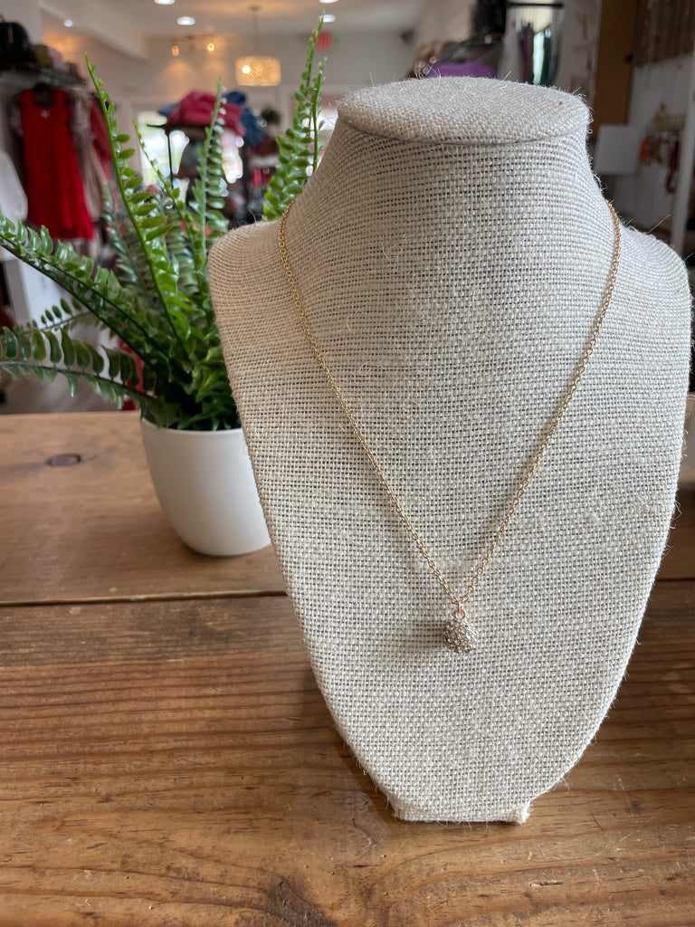 Rhinestone Ball Dainty Necklace