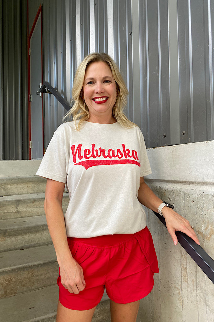 Nebraska Script on Tan Unisex Tee