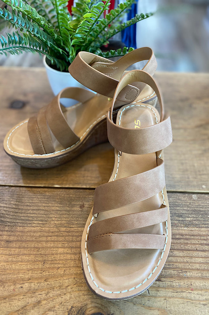 Sebastien Tan Strappy Wedge