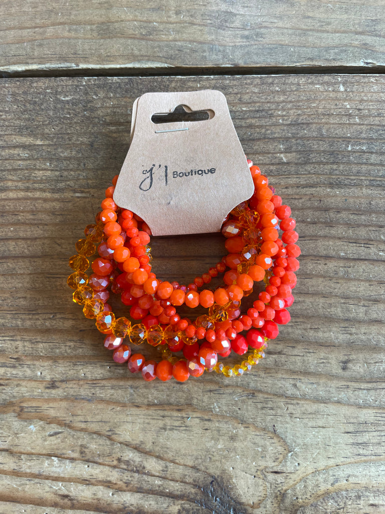 9 Strand Neon Bead Bracelet