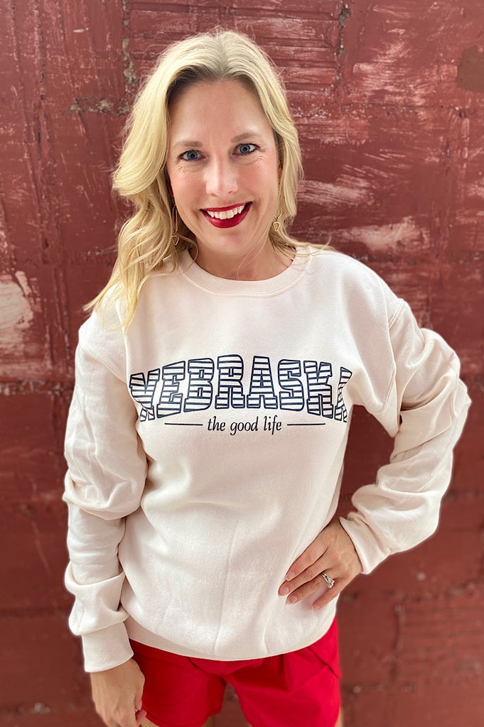 Nebraska The Good Life Natural Sweatshirt