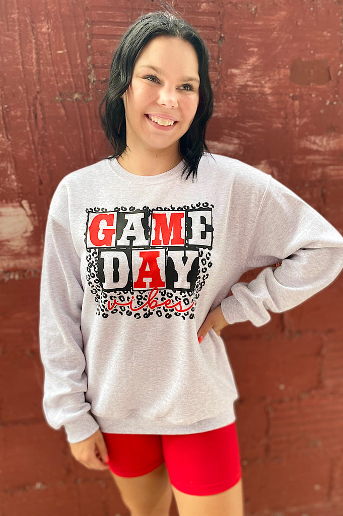 Game Day Vibes Ash Gray Sweatshirt