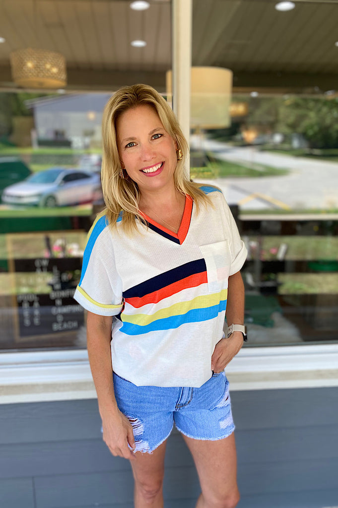Sonny Striped V-neck Tee