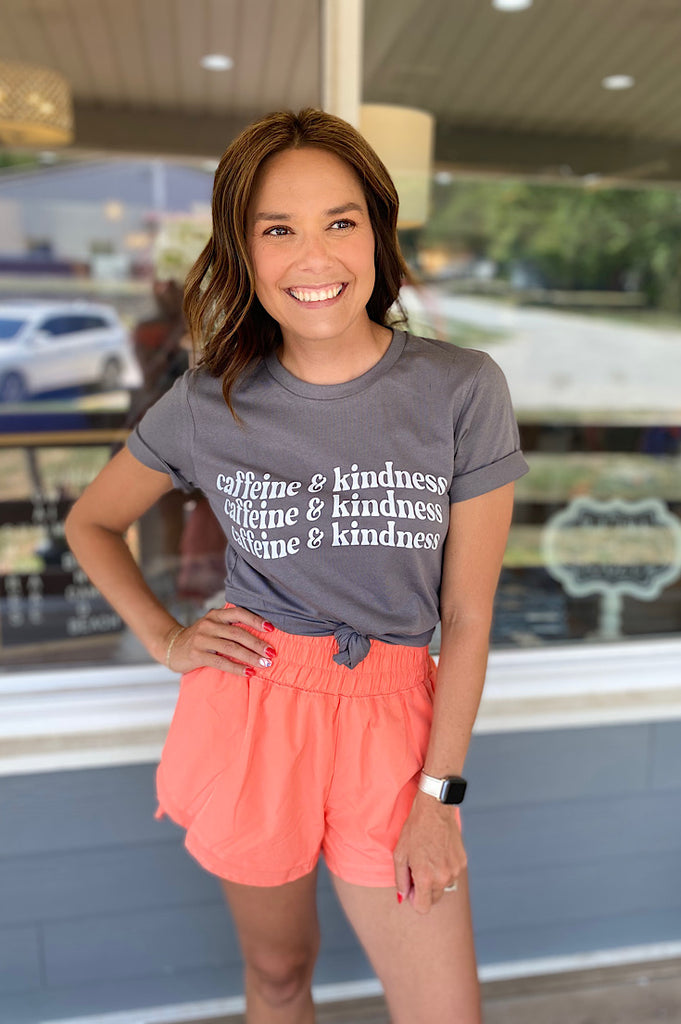 Caffeine and Kindness Graphic Tee