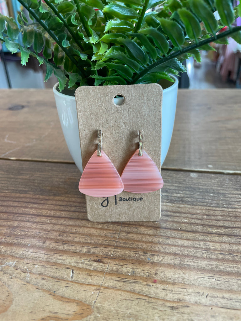 Peach Toned Triangle Drop Earrings