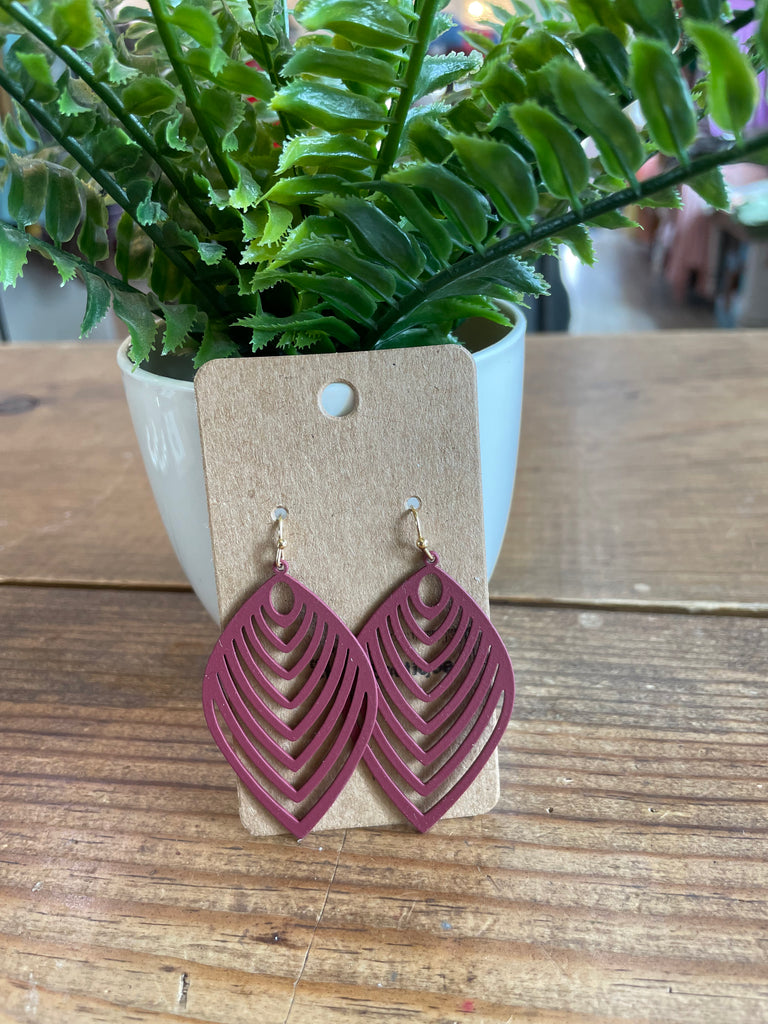 Coated Leaf Drop Earrings {2 colors}