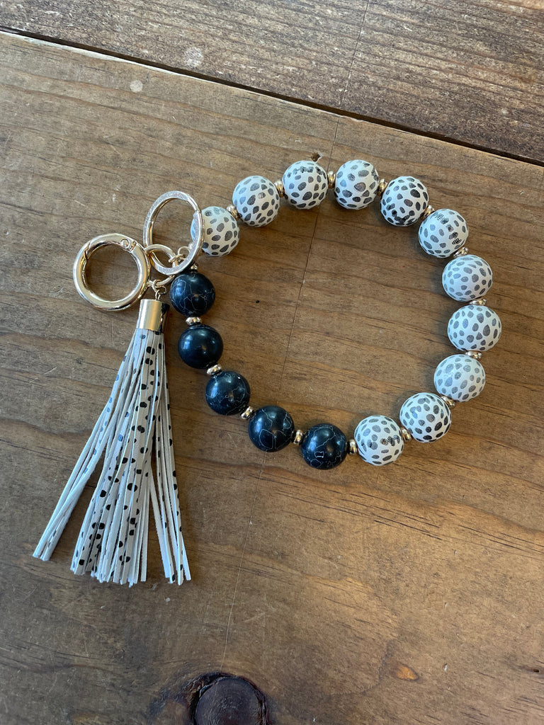 Animal Print Tassel Key Chain