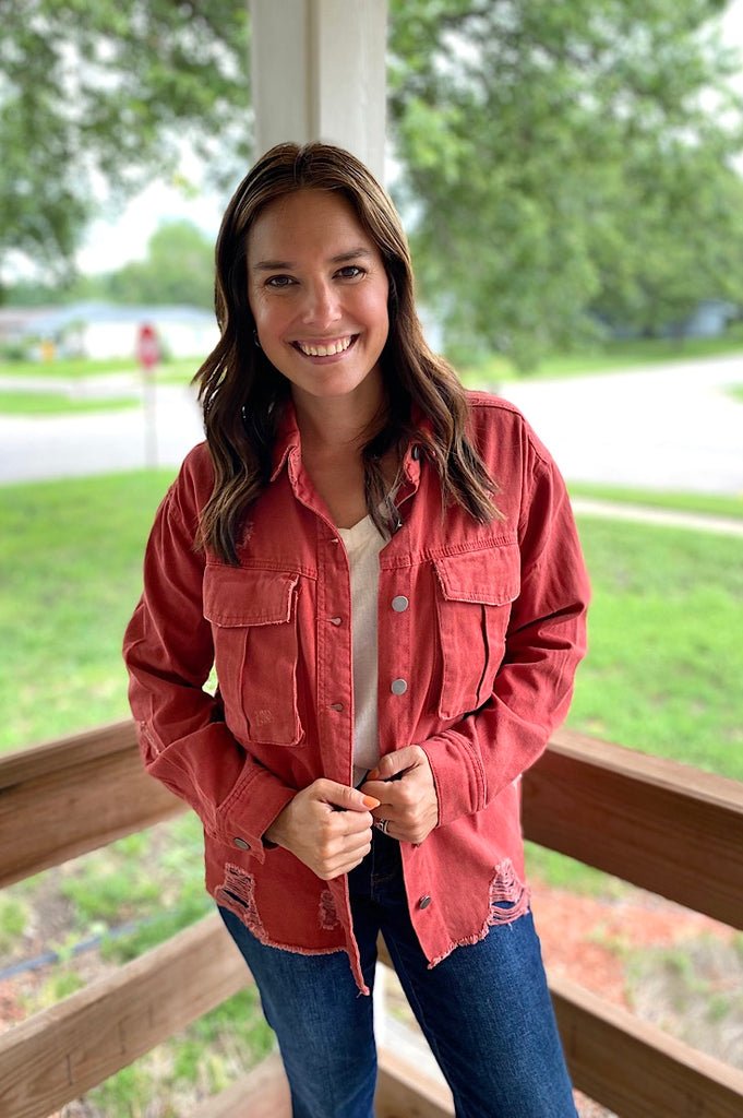 Hayes Brick Denim Shacket