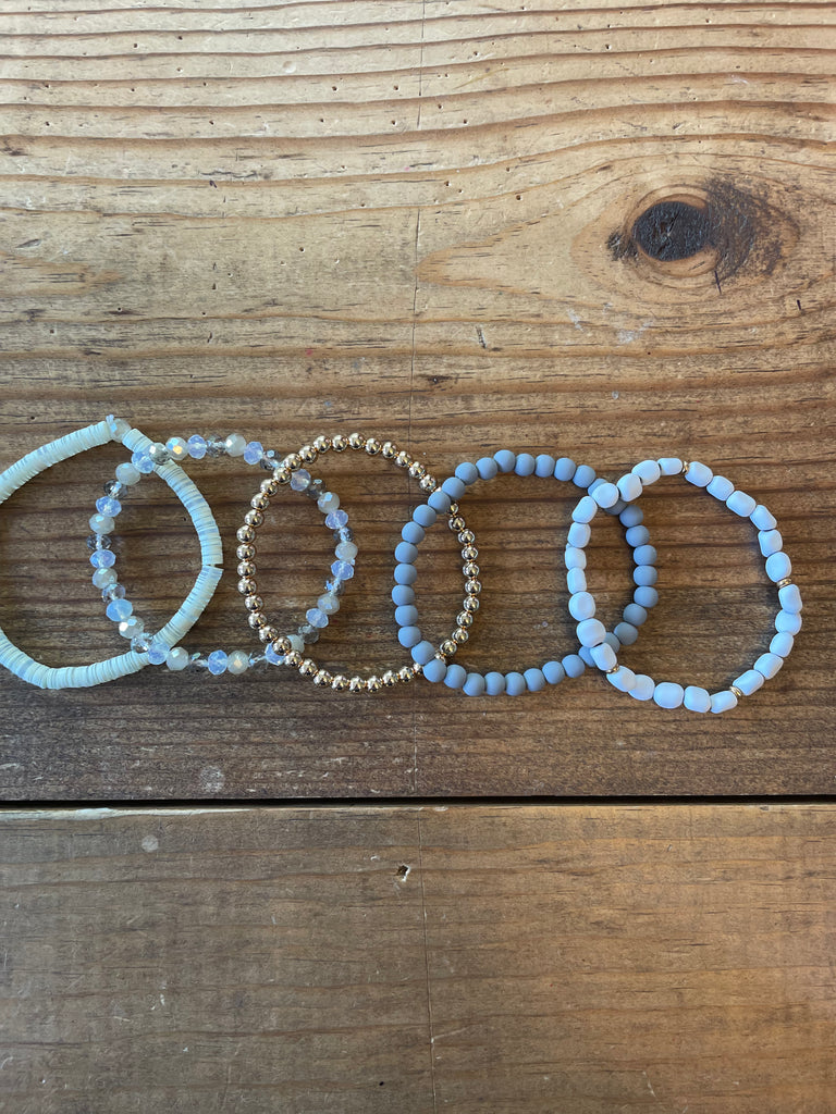 Silicone Glass Beaded Bracelet Set