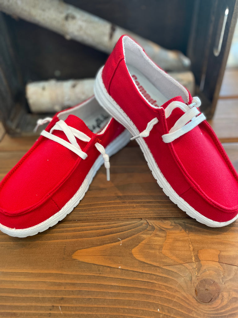 Blaze True Red Canvas Slip On Sneaker