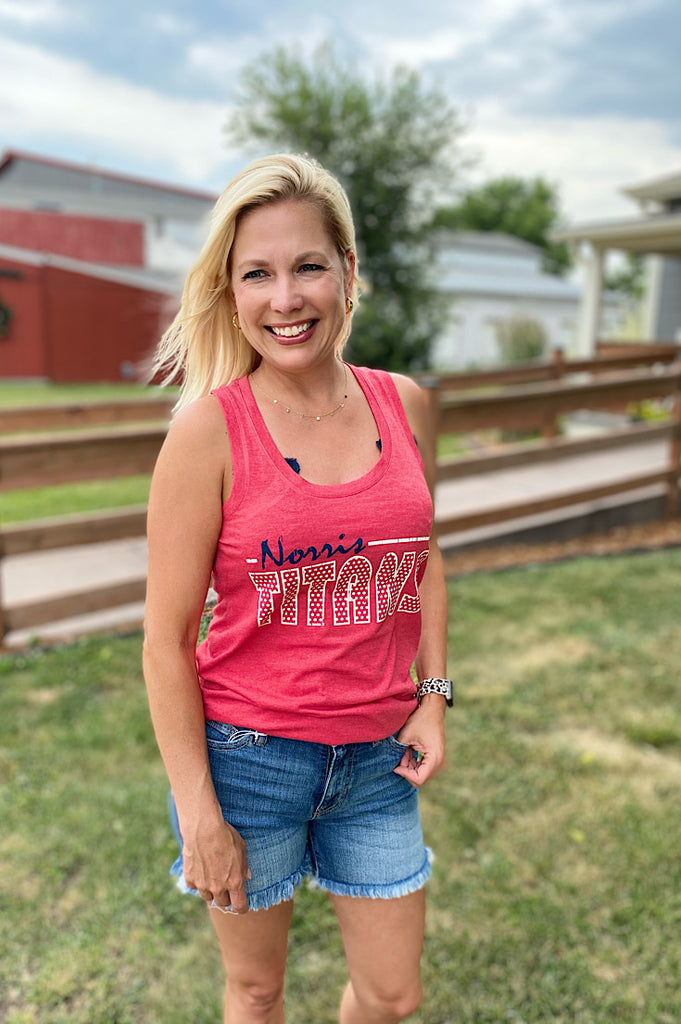 Norris Titans Ladies Red Racerback Tank