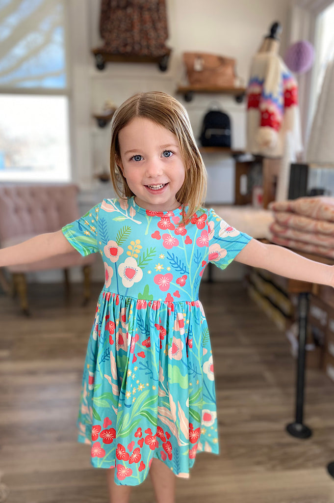 Spring Breeze Short Sleeve Toddler Twirl Dress