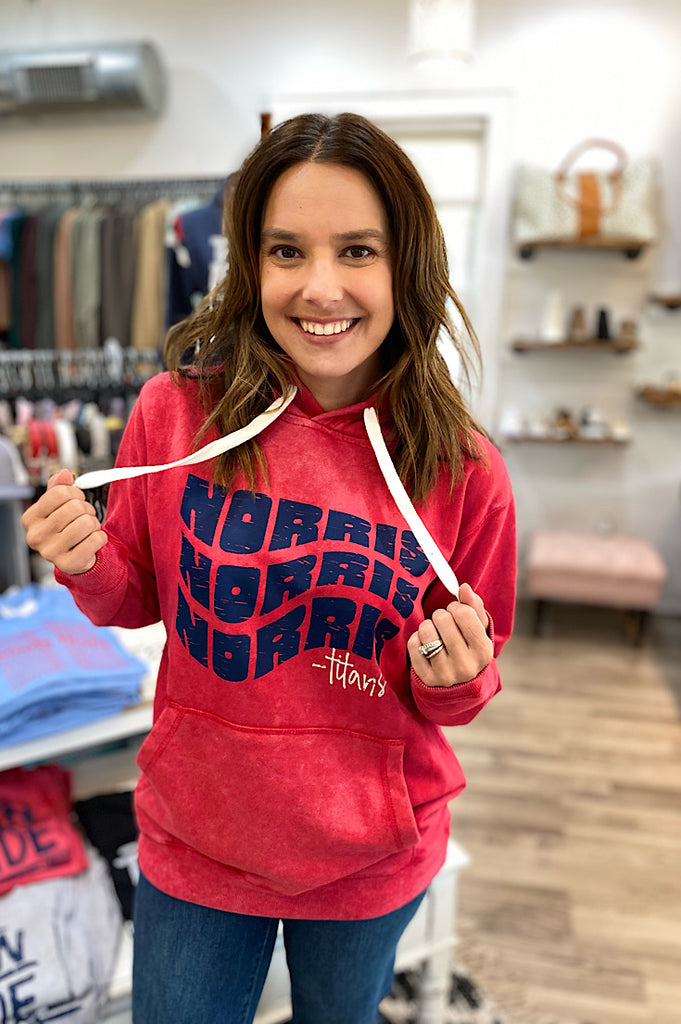 Norris Titans Repeat Washed Red Hoodie
