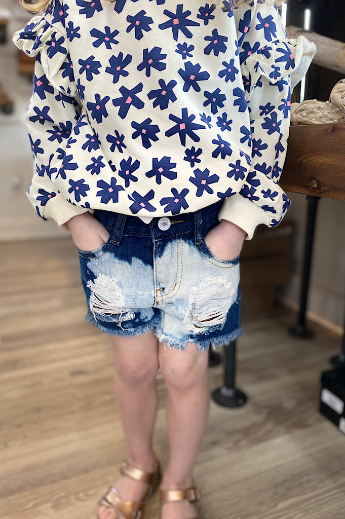 Beckham Distressed and Bleached Toddler Shorts