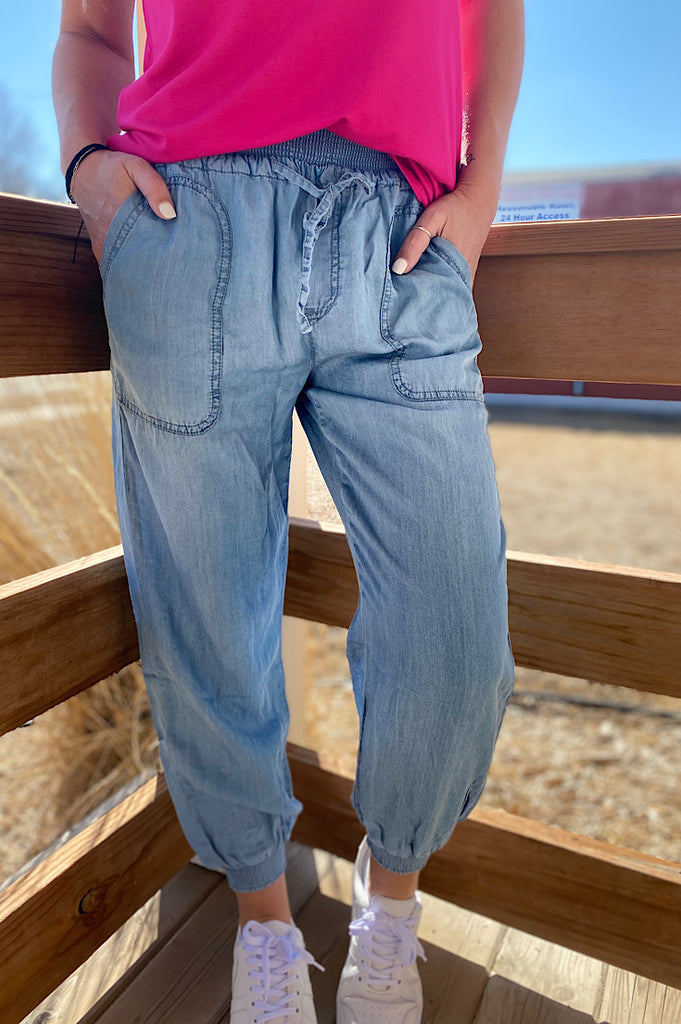 Collins Blue Tencel Joggers