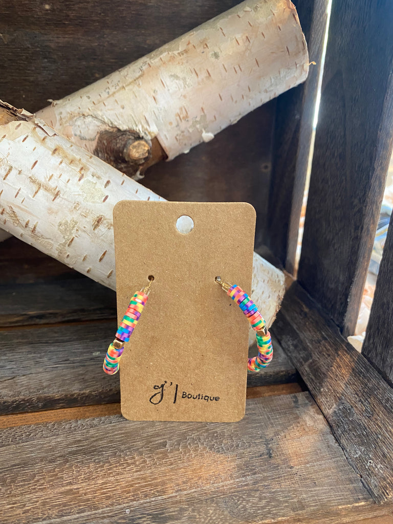 Flat Disc Clay Earrings