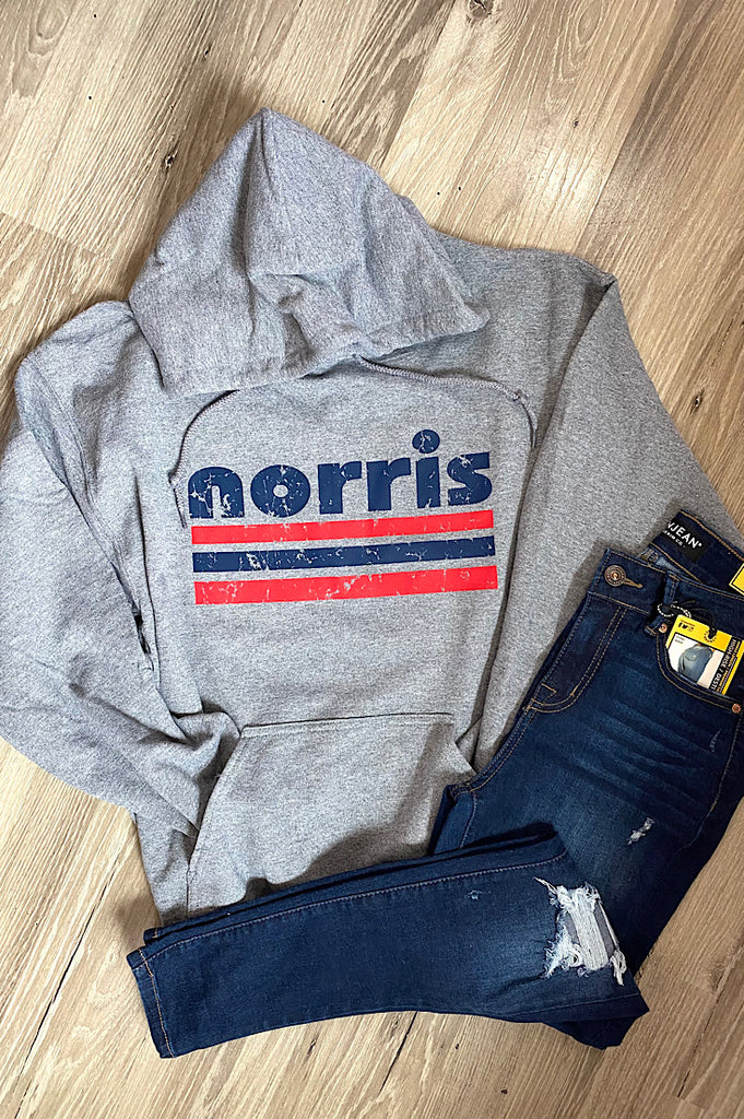 Norris Retro Stripe Gray Hoodie