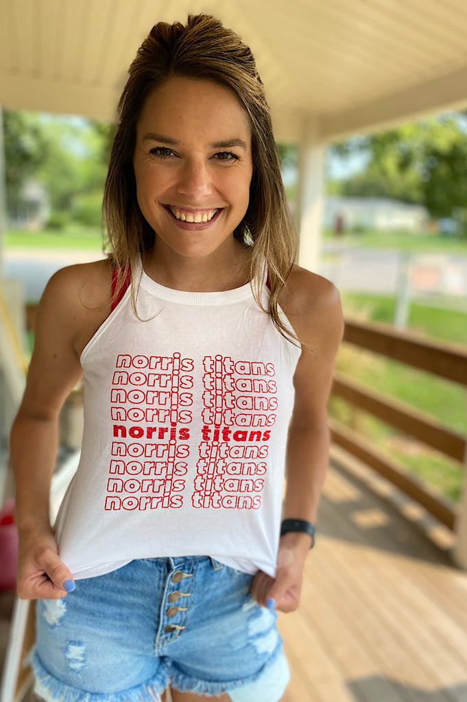 Norris Titans on Repeat White Tank