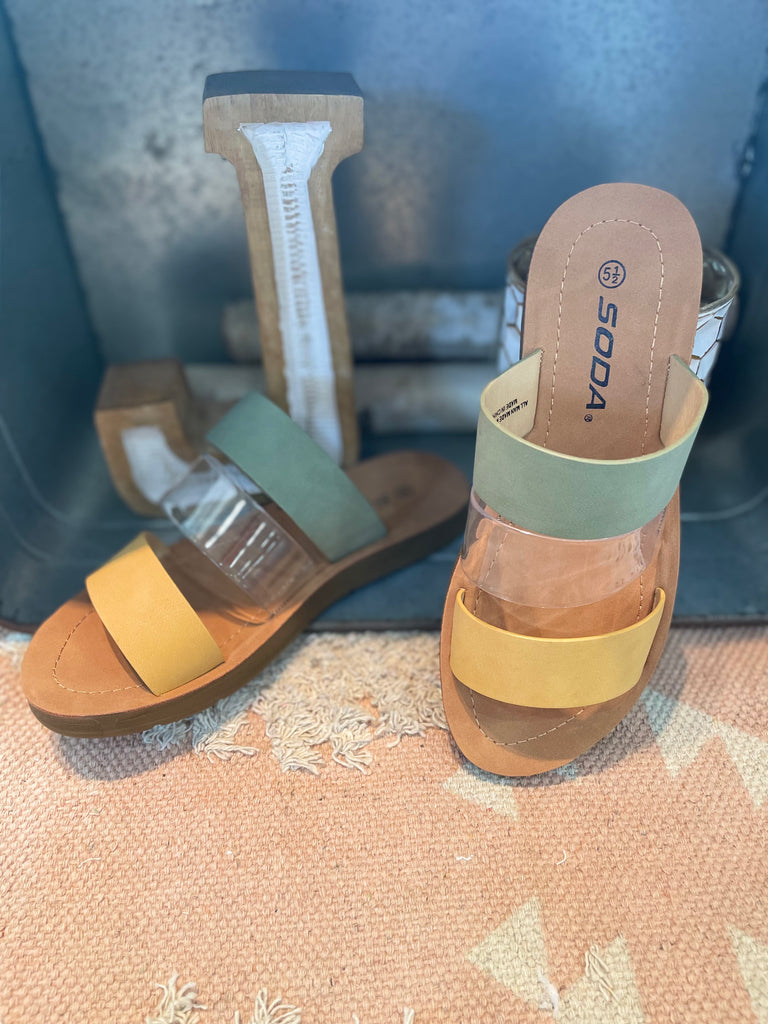 Raelynn Three Strapped Sandal Slide {2 colors}