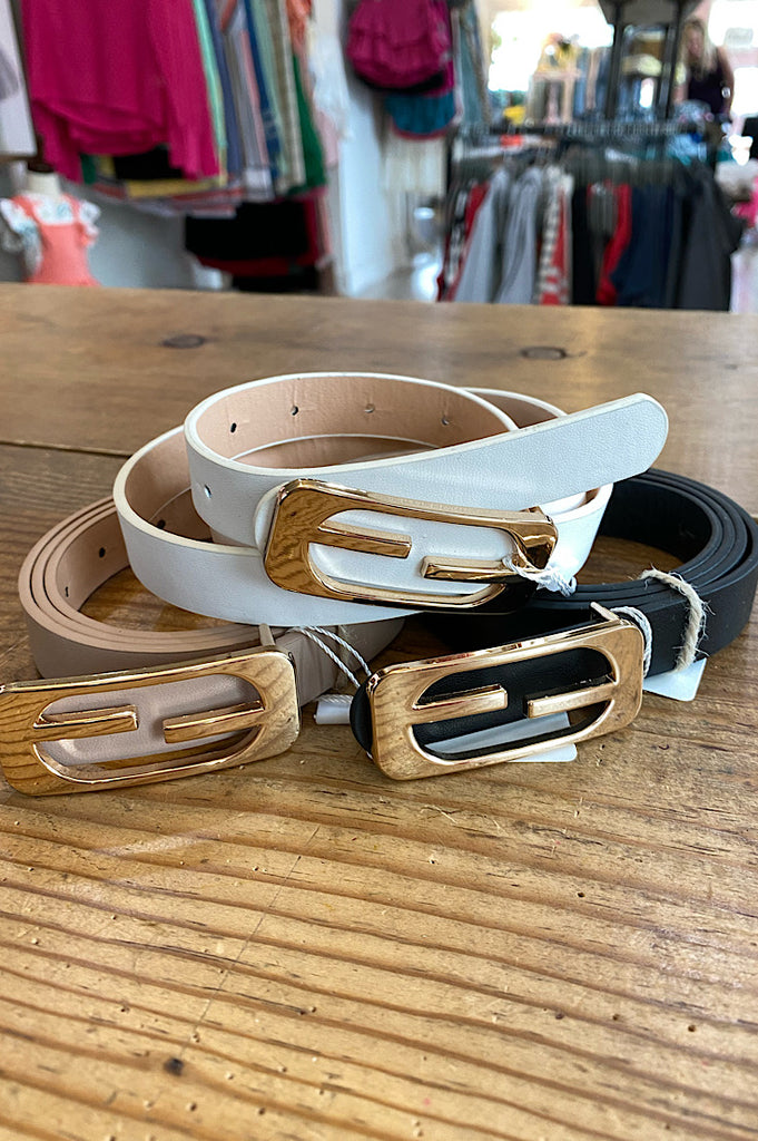 Faux Leather Skinny Belt {3 colors}